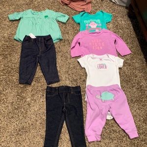 Bundle of 6 month clothes in purple/green